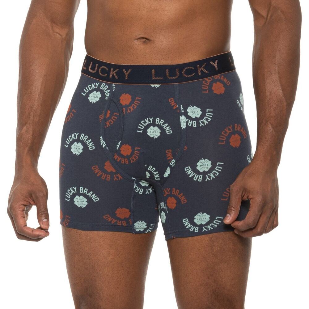 Lucky Brand 3 Pack Men Knit Boxer Briefs with Fly Pouch Cotton Underwear Size XL - Picture 11 of 16